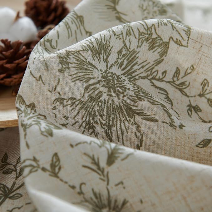 jinchan Floral Linen Curtains Lined 108 Inch Farmhouse Back Tab 2 Panels | - Image 9