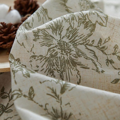 jinchan Floral Linen Curtains Lined 108 Inch Farmhouse Back Tab 2 Panels | - Image 9