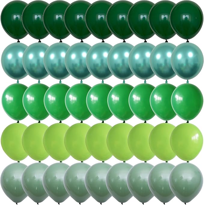 Togvu Green Balloons, 60 Packs 12 Inch Different Shades Dark Emerald Lime by Togvu