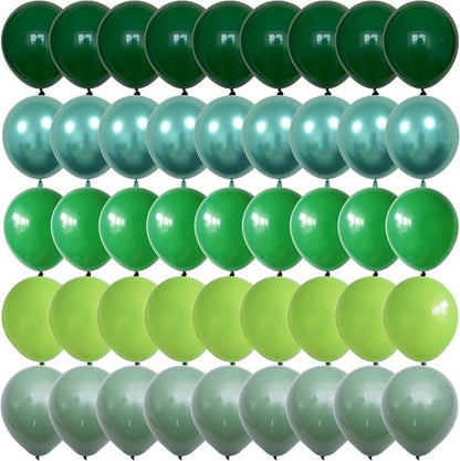 Togvu Green Balloons, 60 Packs 12 Inch Different Shades Dark Emerald Lime by Togvu