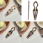Prestige Hair Pins,French Hair Pin 3Pack Elegant Women Hair Accessories Suitable for Thick or Thin Hair (Light red, Black, Khaki)