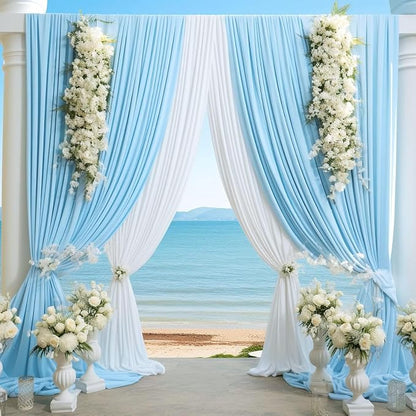 40ftx10ft Wrinkle Free Baby Blue Backdrop Curtains - Image 8
