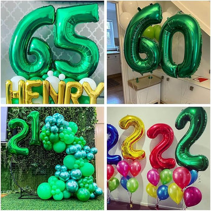 Number 24 Dark Green Balloons 40 Inch Giant Green 24 or 42 Numer Foil Helium - Image 3