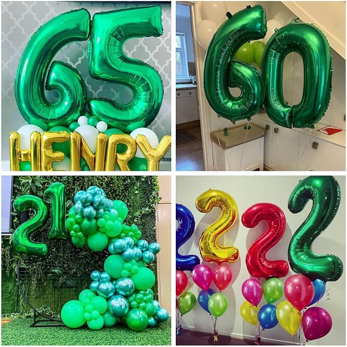 Number 50 Dark Green Balloons 40 Inch Giant Green 50 Numer Foil Helium Balloons - Image 5
