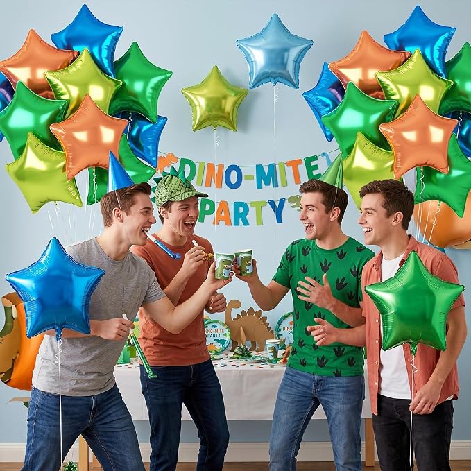 Blue Green Orange Star Balloons, 18 Inches Dinosour Balloon - Image 7