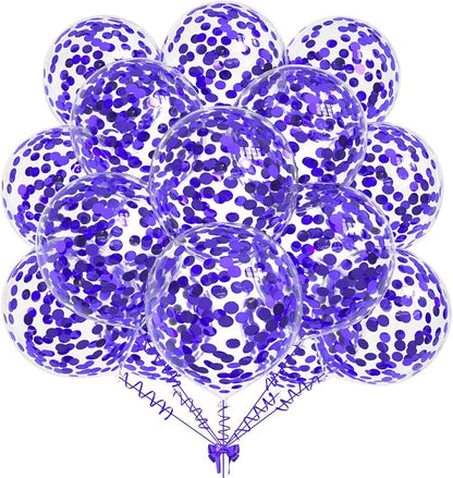 50pcs Purple Foil Confetti Balloons, 12 inch Latex Balloon by KALOR