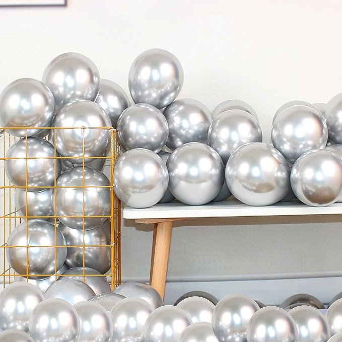 12 Inch 100 Pcs Latex Metallic Chrome Balloons Helium Shiny Thicken Balloons by COLORFULELVES