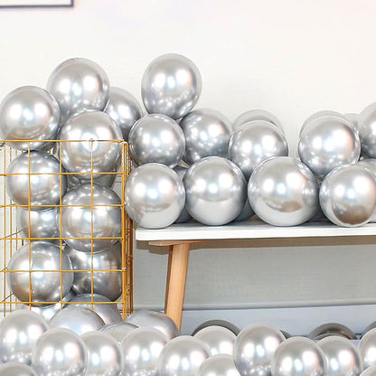 12 Inch 100 Pcs Latex Metallic Chrome Balloons Helium Shiny Thicken Balloons by COLORFULELVES