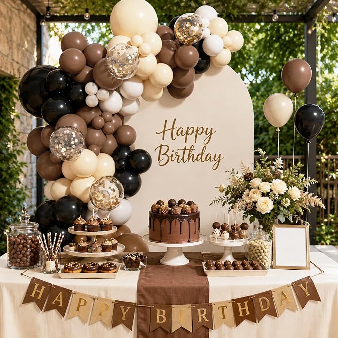 131pcs Black and Brown Balloon Arch Kit - Image 7