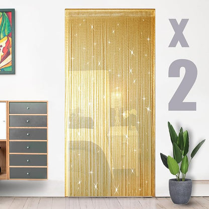 Hysenm 2 Pack 39 x 79 Inch String Door Curtains, Hippie Room Divider Decor by Hysenm