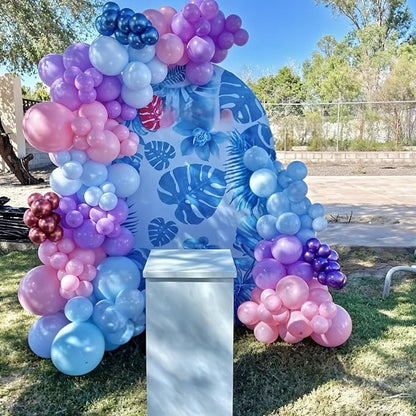 Pink and Blue Balloons, 12 Inch Macaron and Metallic Blue Pink Party Balloons - Image 3