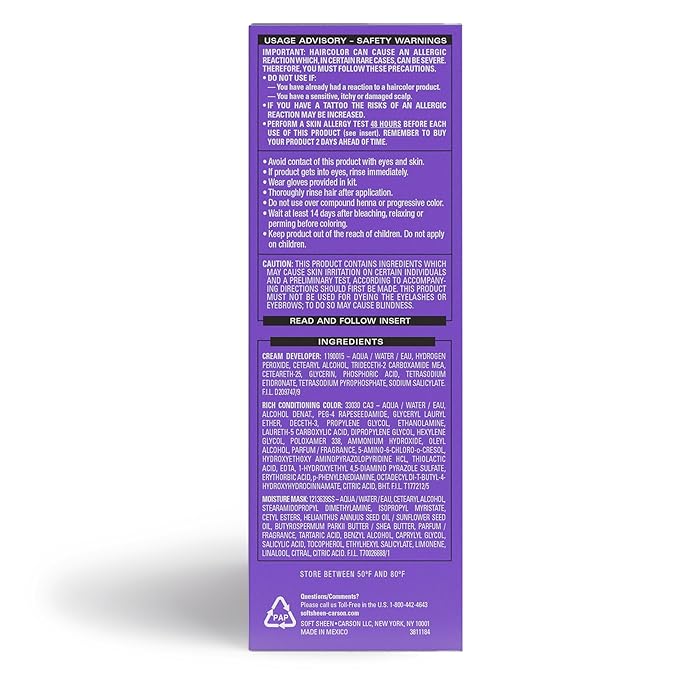 SoftSheen-Carson Dark and Lovely Fade Resist Rich Conditioning Hair Color, Permanent Hair Color, Up To 100 percent Gray Coverage, Brilliant Shine with Argan Oil and Vitamin E, Berry Burgundy