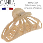 Camila Paris CP3054 French Hair Clip for Women with Thick, Long and Curly Wavy hair, Beige, No Slip Girls Fashion Styling Hair Accessory, Strong Hold, Made in France