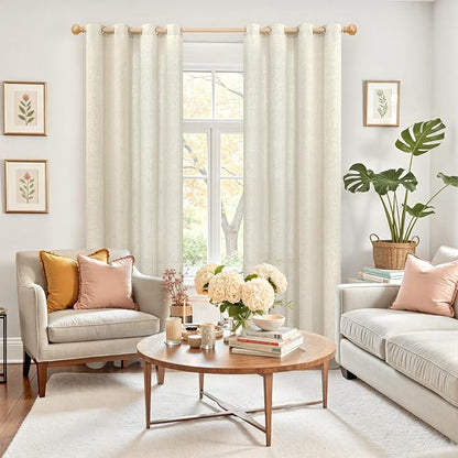 YoungsTex 80 Inch Length Linen Curtains - Image 2