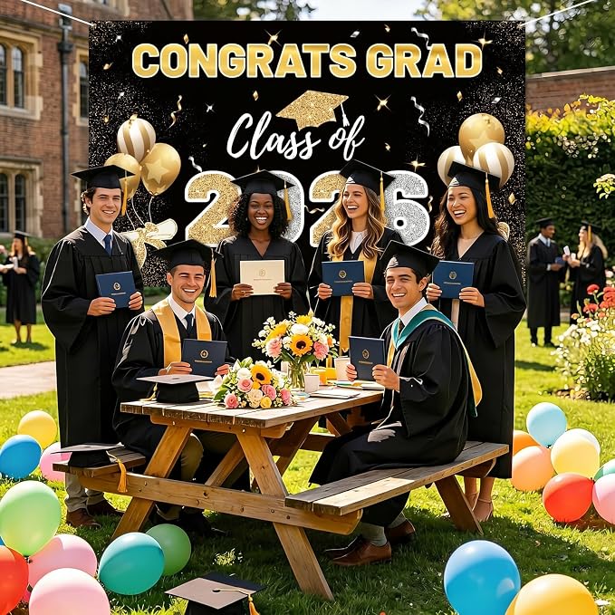 2026 Graduation Backdrop Black - Image 5
