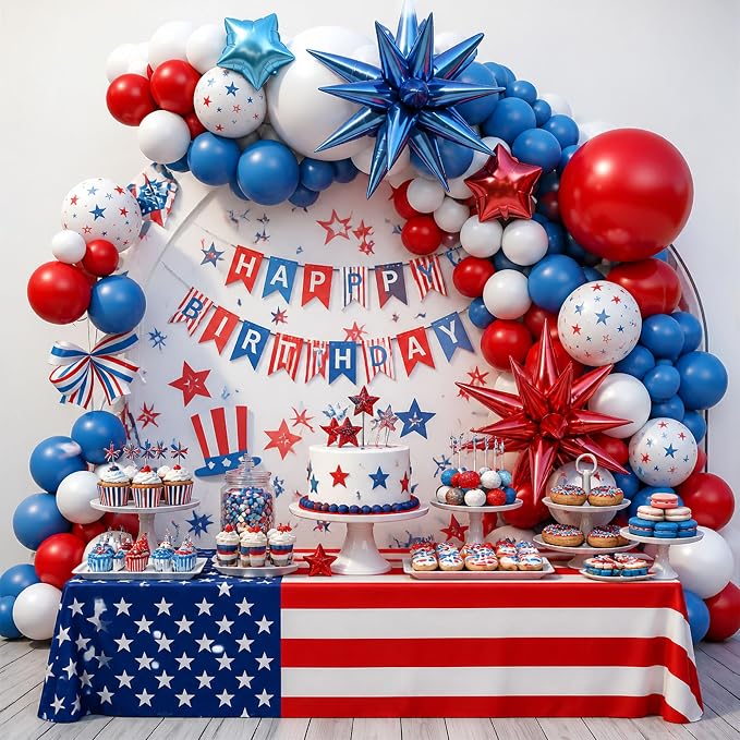 164pcs Red White and Blue Balloon Arch Garland Kit 4th of July | Patriotic - Image 6