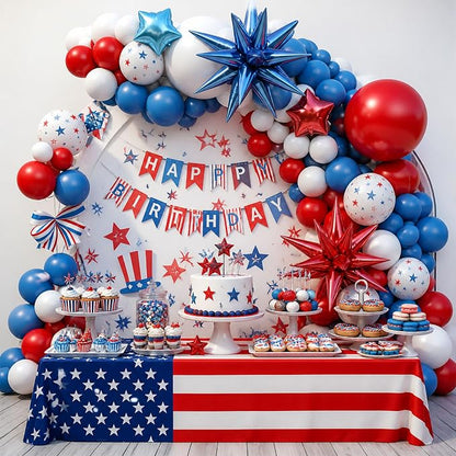 164pcs Red White and Blue Balloon Arch Garland Kit 4th of July | Patriotic - Image 6