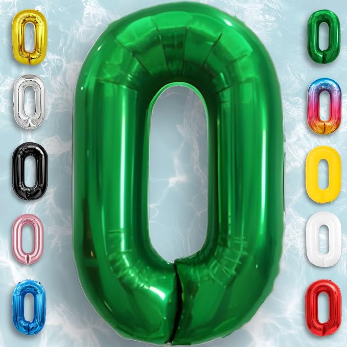 Green Number Balloon 0 Mylar Foil Balloons 16 Inch - Image 5