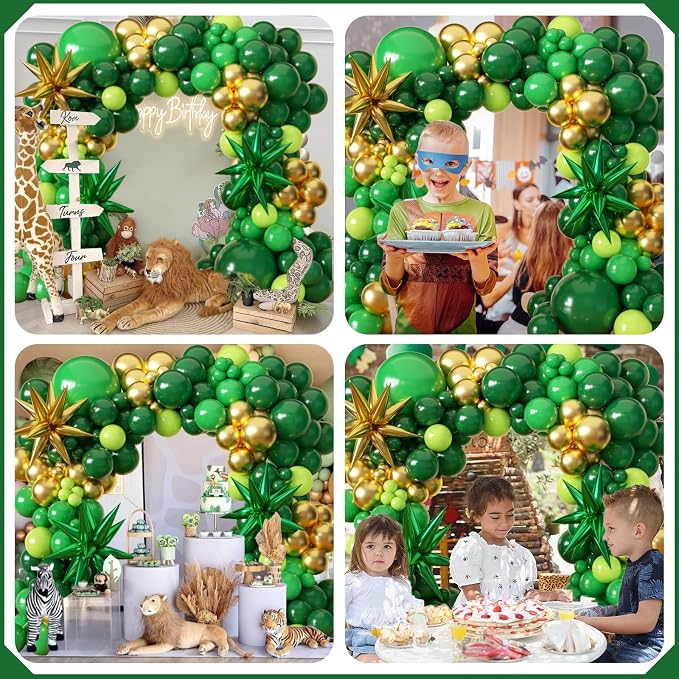 KARLURE Green and Gold Balloon Arch Kit Garland - Image 6