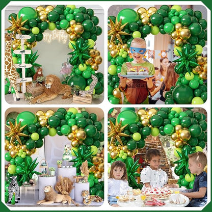 KARLURE Green and Gold Balloon Arch Kit Garland - Image 6