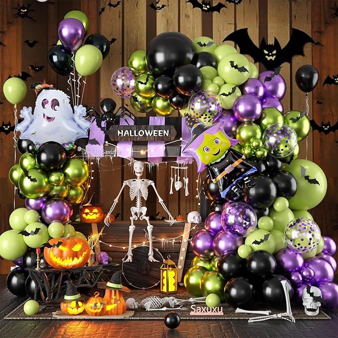 Halloween Balloon Arch Garland Kit by Saxuxu