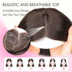 Isaic Hair Toppers for Women with Thinning Hair, 24 Inch Synthetic Clip in Topper Hair Extensions with Adjustable Band, Layered Wiglet Adds Volume and Natural Coverage (Dark Brown)