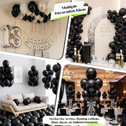 Black Balloons 50Pack 12 Inch Black Latex Party Balloons - Image 4
