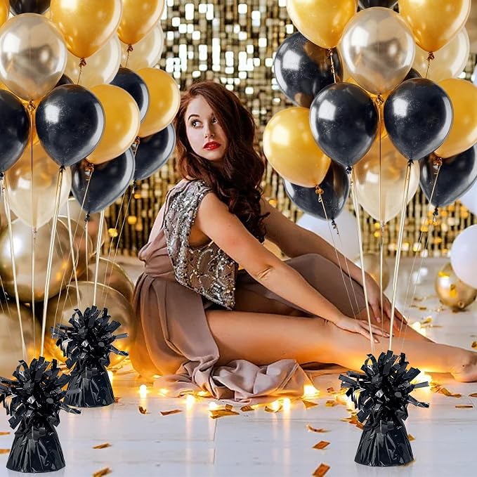 16 PCS Metallic Wrapped Balloon Weights Gold Heavy Balloon Weight - Image 7