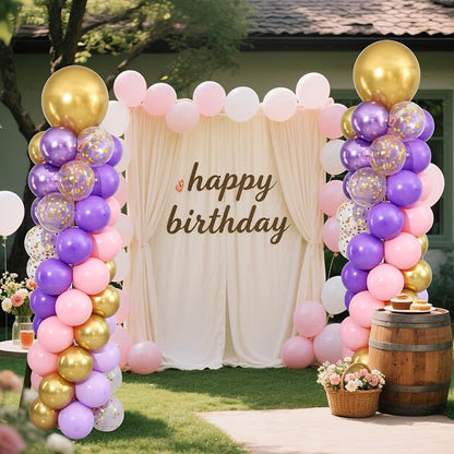 Pink Purple Gold Balloons Column Stand Kit Set of 2, 1.5ft to 7ft Free - Image 6