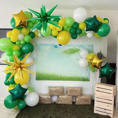 Yellow And Green Balloons, 12inch Green Yellow White Balloons, Confetti Balloon - Image 4