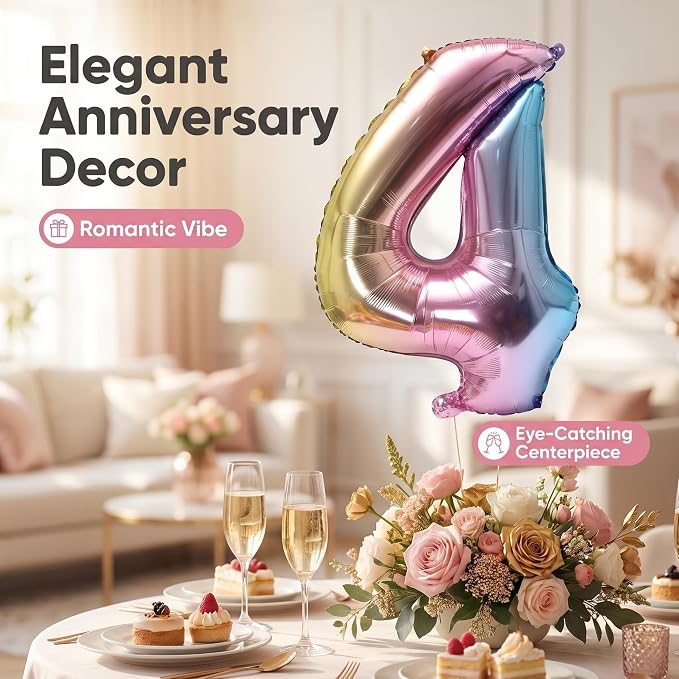 YPSelected 32 Inch Large Foil Helium Number Balloon Birthday Wedding Party 0-9 - Image 4