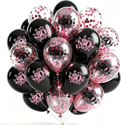Black Whiet Confetti Balloons, by Hongplus