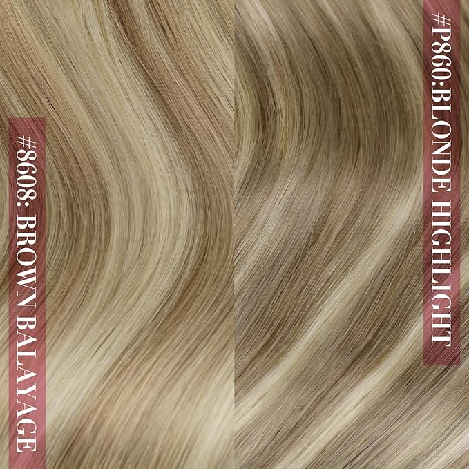 YoungSee 135G Wire Hair Extensions Blonde Fish Line Human Hair Extensions Platinum Blonde with Light Brown Highlights One Piece Hair Extension 24Inch
