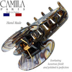Camila Paris CP3058 French Hair Clip for Women, Onyx, for Thick Long Curly Wavy Hair, Jaw Clip, Strong Hold No Slip Grip, Made in France