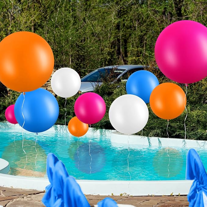 Gejoy 24 Pcs Pool Giant Balloons 36/24/18 Inch Jumbo Large Big Latex Balloons - Image 6