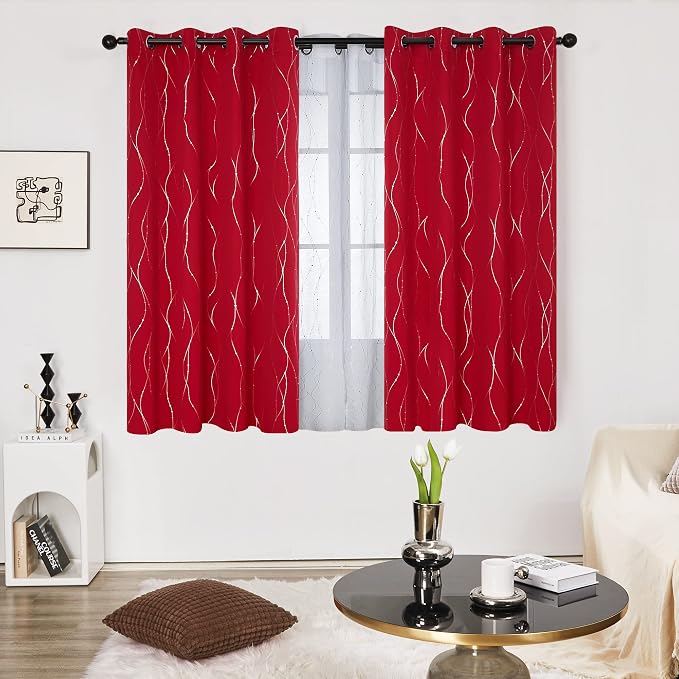 Deconovo Living Room Curtains 54 Inches Long, Thermal Insulated, Room Darkening - Image 2