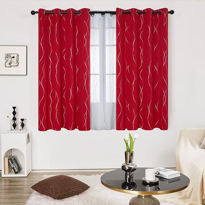Deconovo Living Room Curtains 63 Inches Long, Thermal Insulated, Room Darkening - Image 2