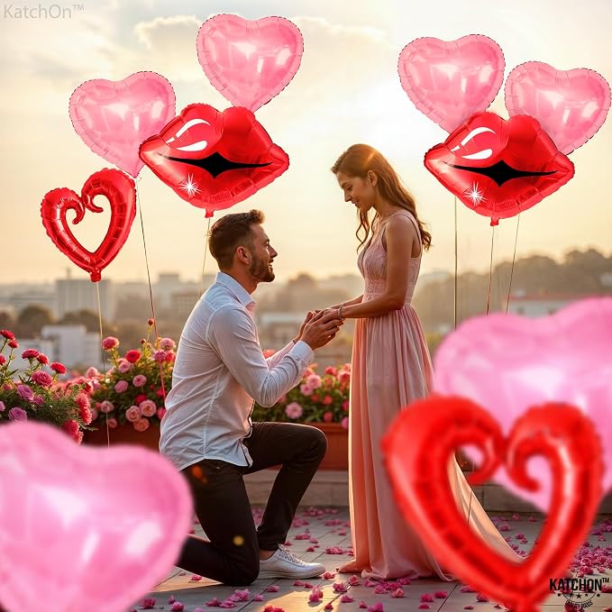 KatchOn Red and Pink Heart Shaped Balloons 22 Inch, Valentines Day Decorations - Image 6
