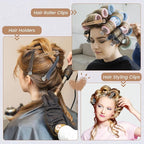 6PCS Hair Clips for Styling - No Crease Hair Clips for Women - Non Slip Duck Billed Hair Roller Clips with Silicone Band - Salon Hair Sectioning Clips - Multicolor