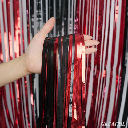 Black Red Party Streamers Backdrop - Image 3