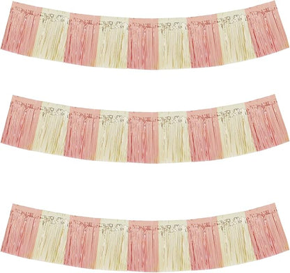 BEISHIDA Champagne Rose Gold Garland Banner 30ft Wall Tinsel Foil Streamers | by Beishida