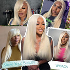 Blonde 13x4 Synthetic Lace Front Wig Layered Hairstyle Pre Plucked Straight Long Glueless Wigs for Black Women 26 Inch