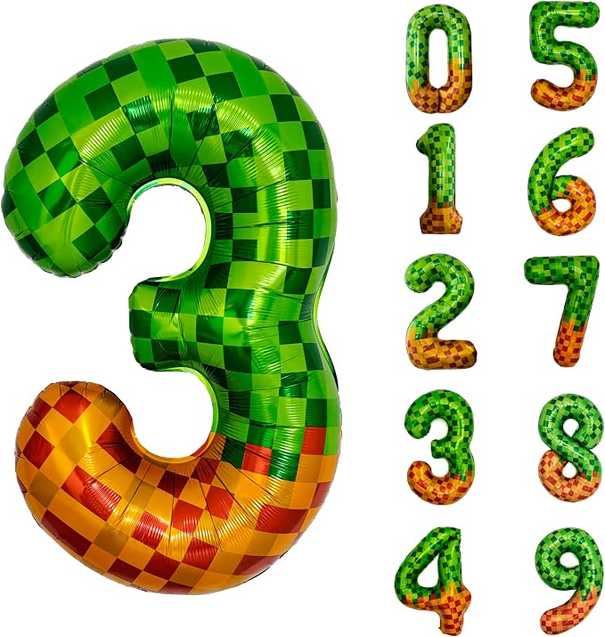 Pixel & TNT Theme 40in Giant Number Balloons by Unknown