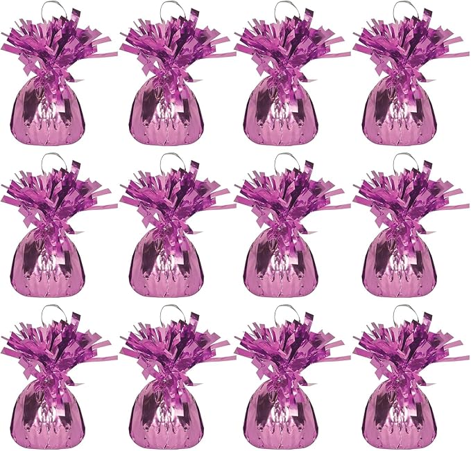 Metallic Plastic Wrapped Balloon Weights Party Decorations 12 Pcs by RoyalHouse