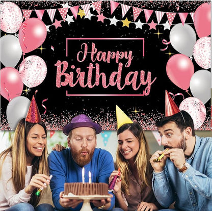 Tatuo Happy Birthday Decorations Backdrop Banner - Image 4