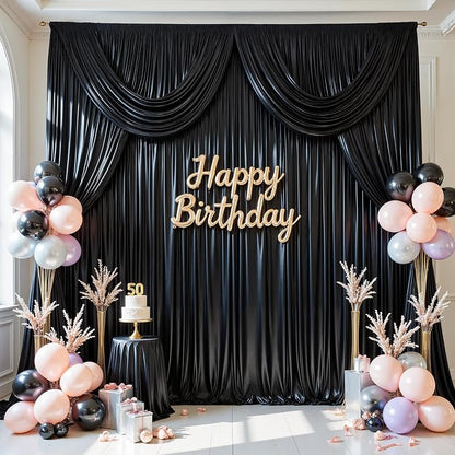 40x10ft Black Glitter Backdrop Curtain - Image 8