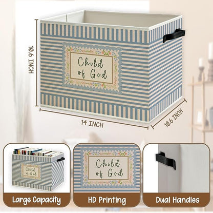 Green Christian Foldable Storage Bins Box - Image 5