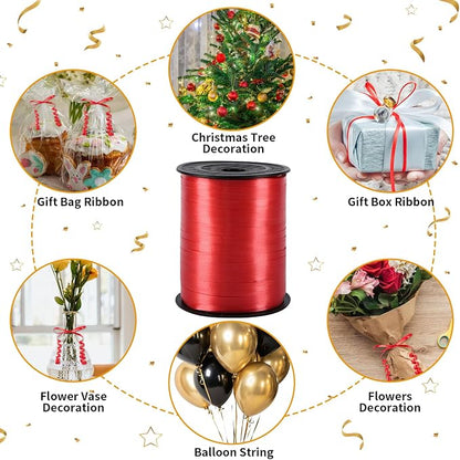 500 Yards Red Curling Ribbon Balloon String Ribbon 1/5 Inch | Ribbon - Image 7