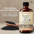 Ethiopian Black Seed Oil 16oz – Extra Strength 3x Thymoquinone – 100% Pure Cold-Pressed Nigella Sativa – Immune, Joint, Hair and Skin Support