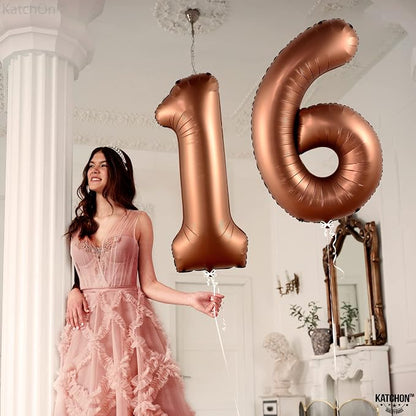 KatchOn Coffee Brown 1-Piece Number 16 Balloon - Image 5